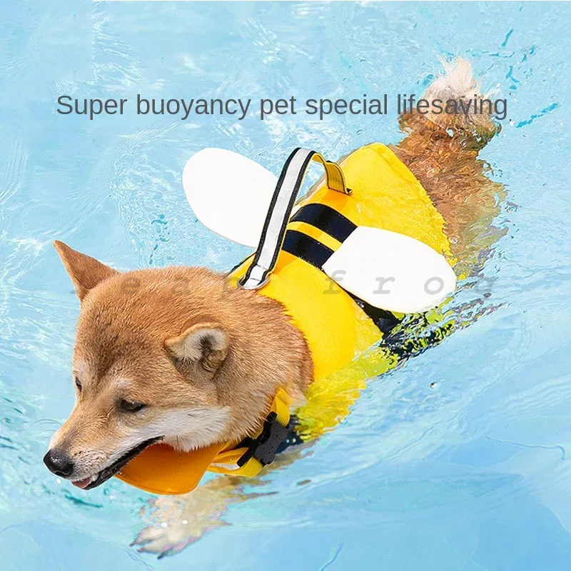 Life Jacket Buoyancy - เสื้อชูชีพสำหรับสุนัขสำหรับว่ายน้ำ เสื้อชูชีพแบบปรับได้สำหรับสุนัขพันธุ์บิชอน คอร์กี้ โกลเด้น รีทรีฟเวอร์ พันธุ์ใหญ่