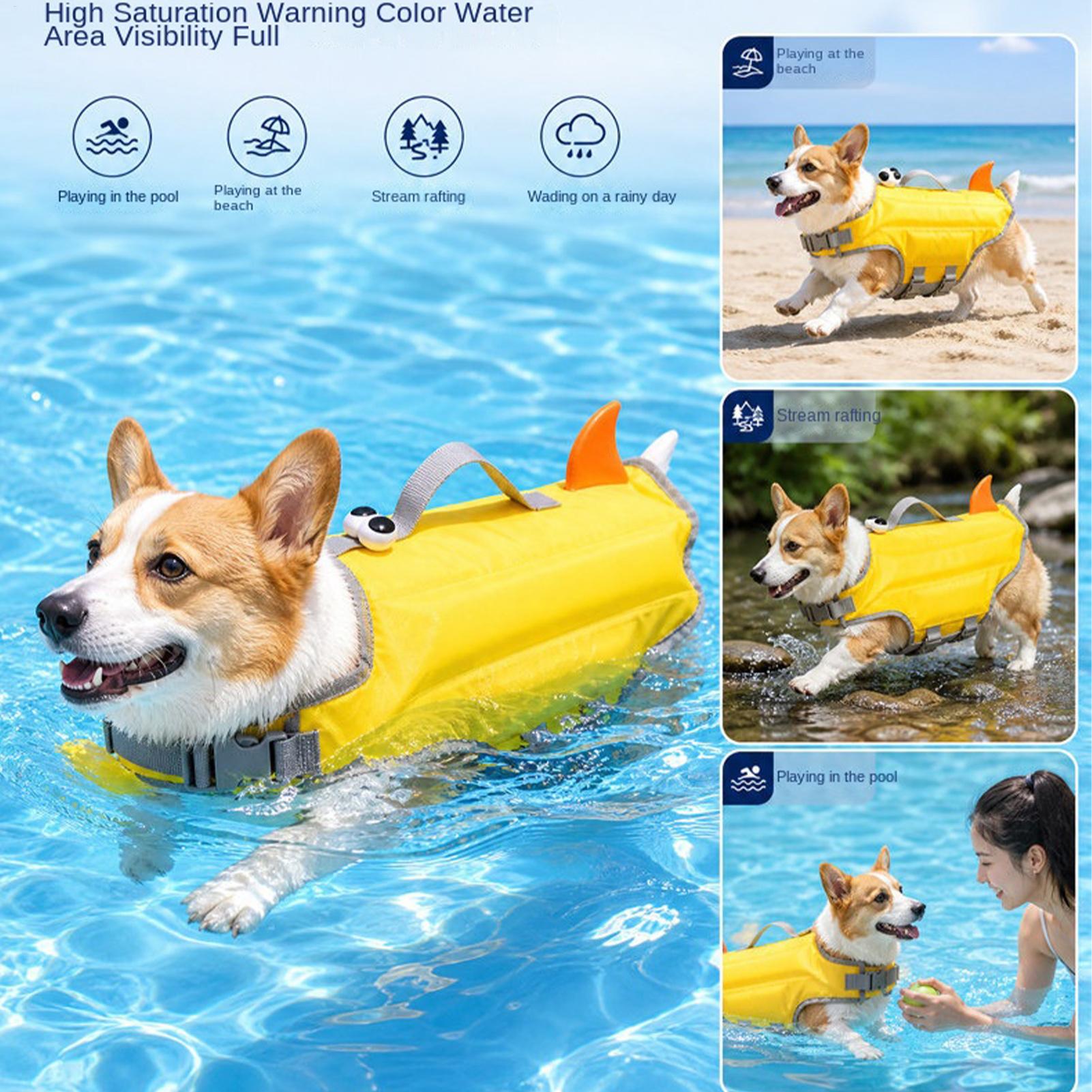 Life Jacket Buoyancy - เสื้อชูชีพสุนัขแบบปรับได้ ลอยตัวสูง กันน้ำ เสื้อชูชีพสำหรับสุนัข ลูกสุนัข สัตว์เลี้ยงขนาดเล็กและกลาง